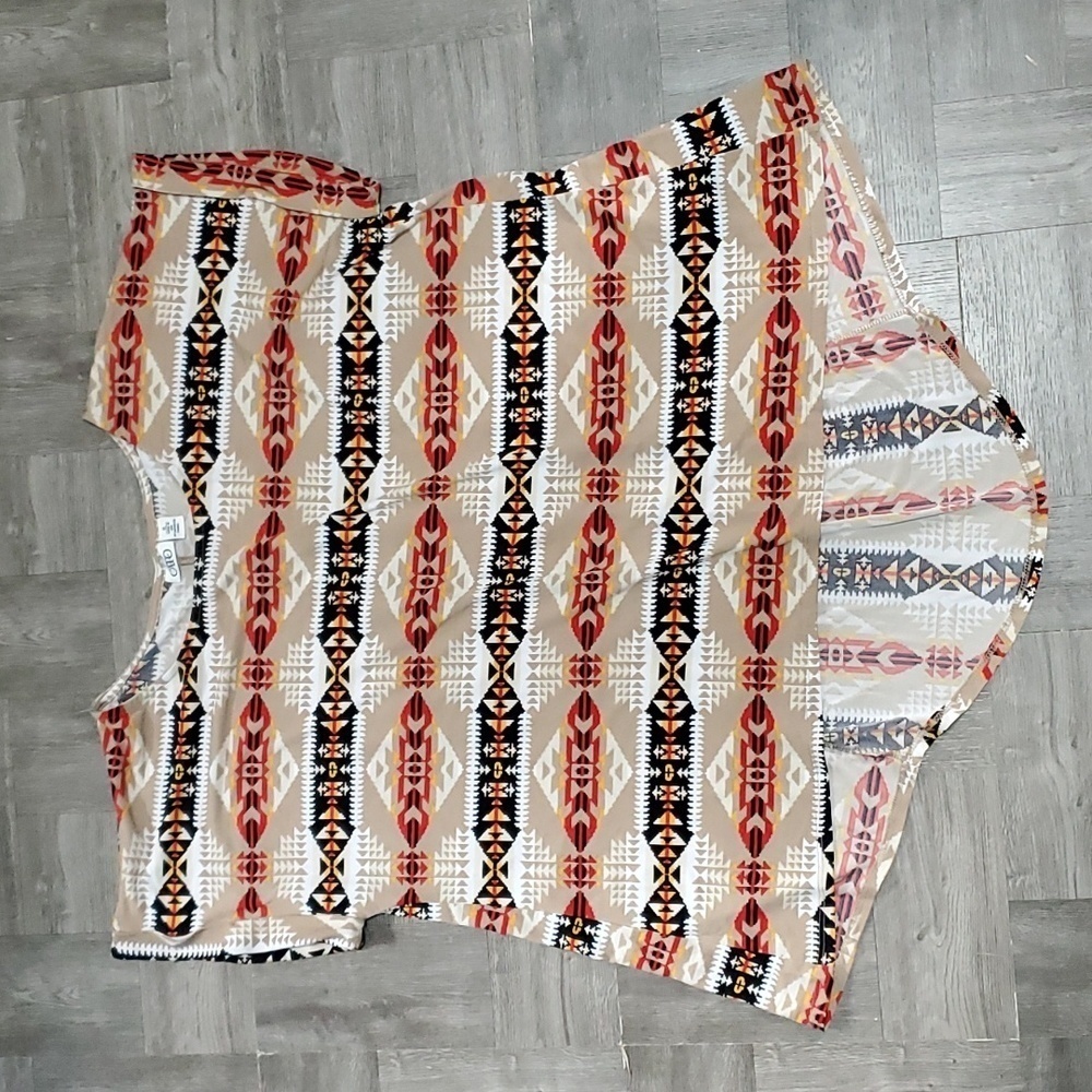 Tribal Print Earth Tones Top